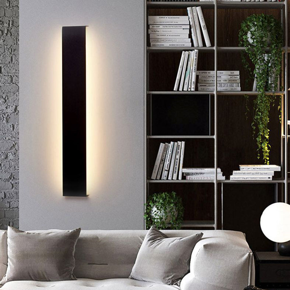 Arisha Minimalist Rectangular Wall Lamp,Black/White/Gold