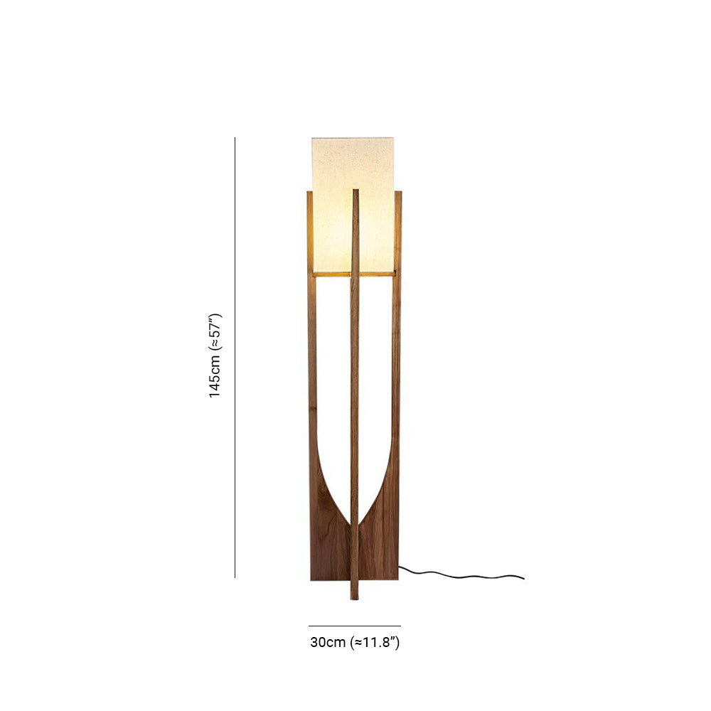 Ozawa Natural Rectangular Wood/Fabric Floor Lamp