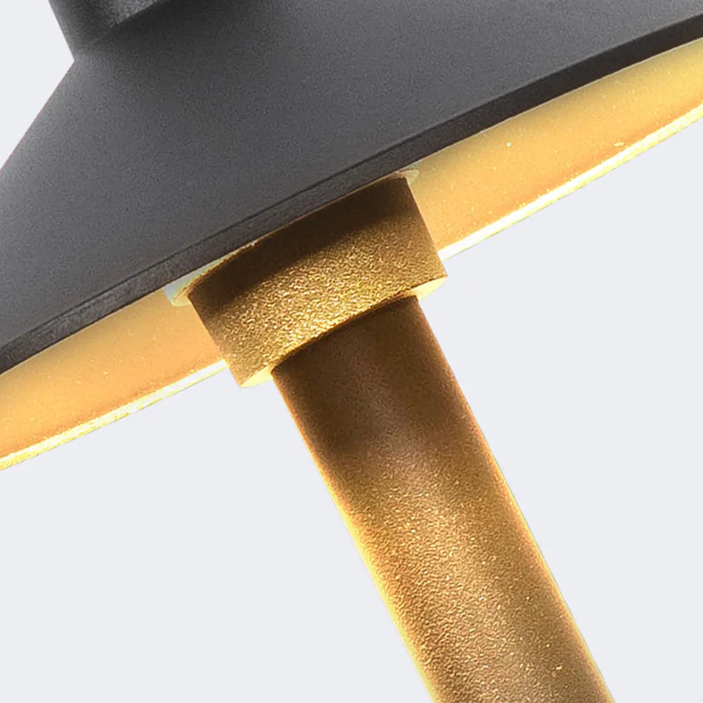 Drex Contemporary Metal Cap-Shaped Outdoor Path Light, Black