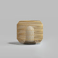 Ray Vintage Lantern Rattan Floor Lamp, Hardwired/Solar, Beige