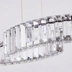 Kristy Luxury Wave Crystal/Metal Pendant Light, Silver/Gold
