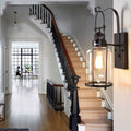 Silva Vintage Lantern Glass/Metal Wall Lamp, Black/Rusty