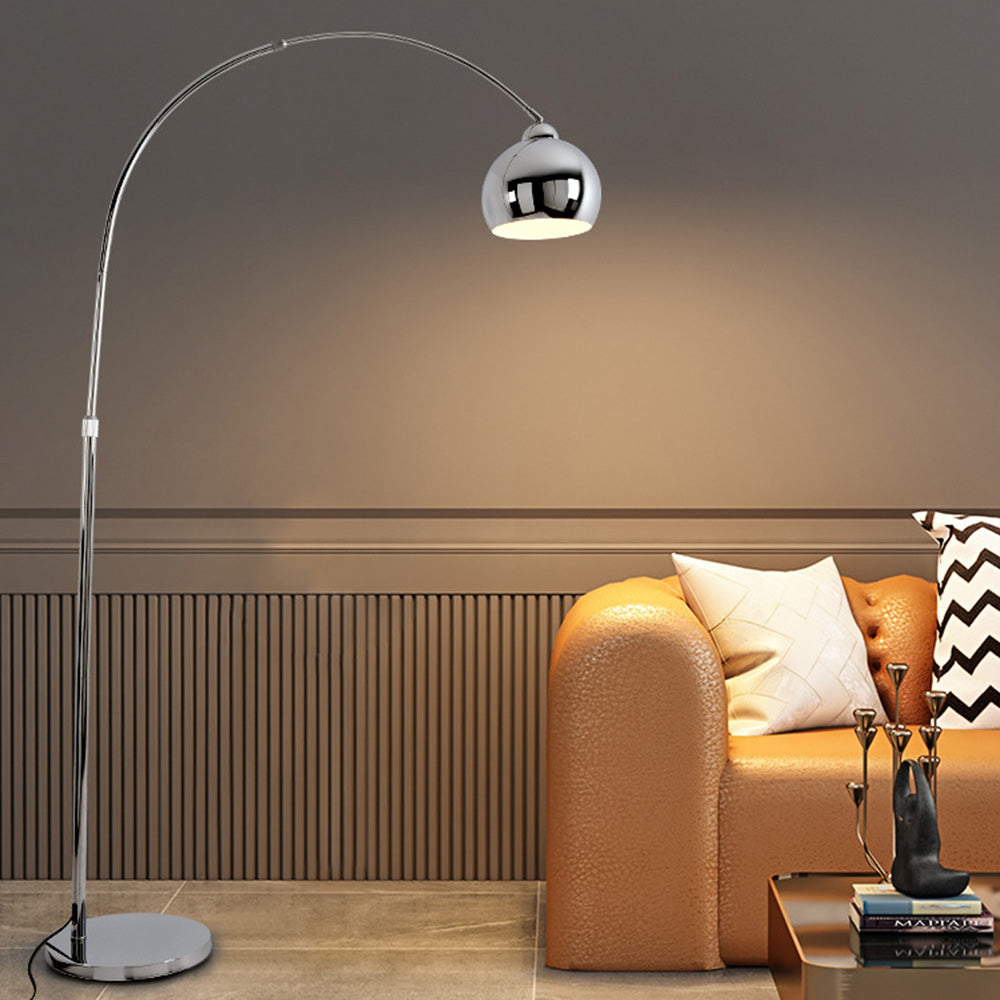 Salgado Modern Arc Metal Floor Lamp, Chrome, Study/Bedroom