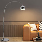 Salgado Modern Arc Metal Floor Lamp, Chrome, Study/Bedroom