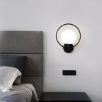 Valentina Modern LED Indoor Wall Lamp Black/Gold Glass Bedroom Hallway