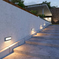 Ray Modern Metal Rectangular Outdoor Deck/Step Light, Black
