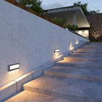 Ray Modern Metal Rectangular Outdoor Deck/Step Light, Black