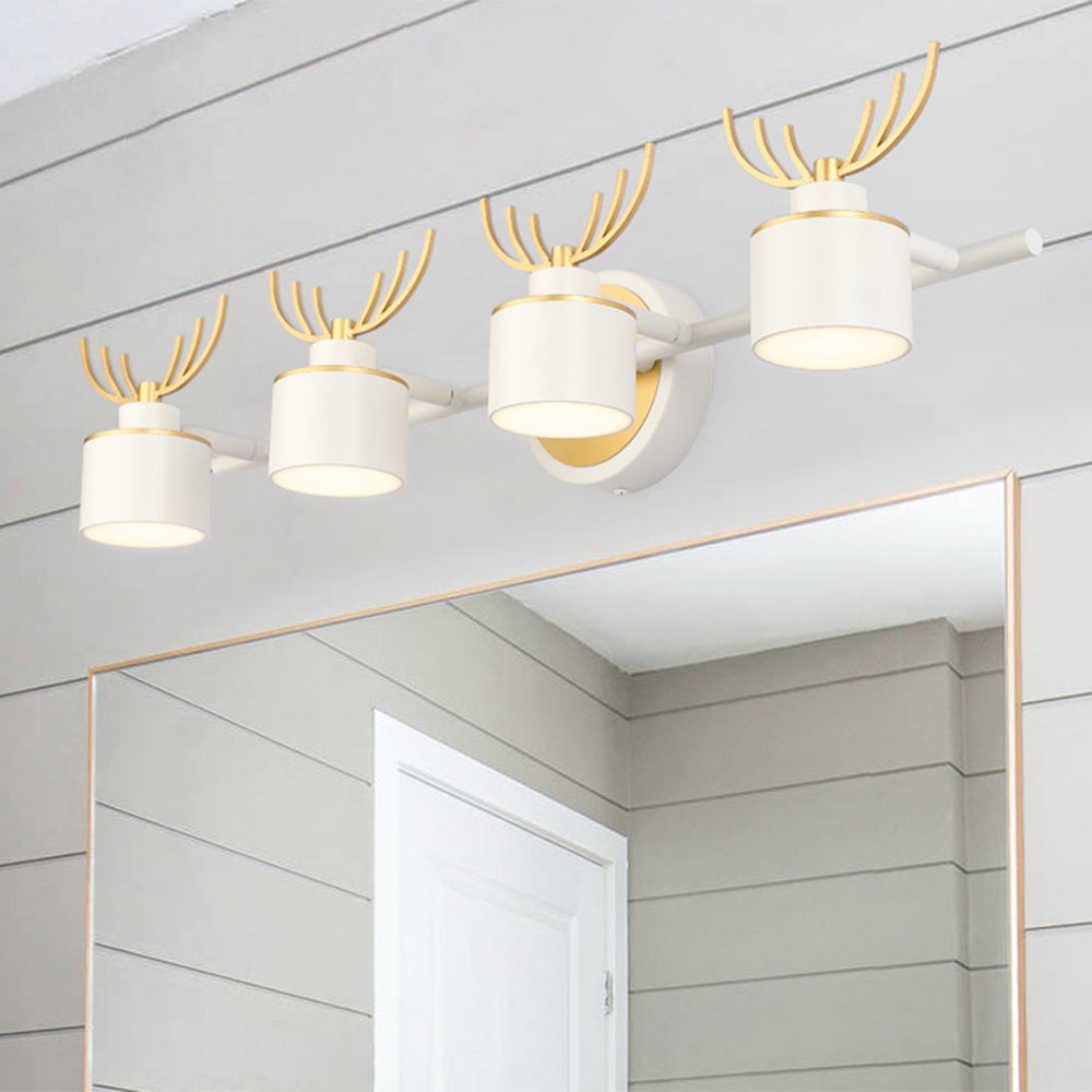 Arisha Modern Deer Metal/ Wall Lamp, Gold & White, Bathroom