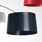 Eryn Floor Lamp Cool Modern, Metal Arc, Black/White/Red/Blue, Bedroom