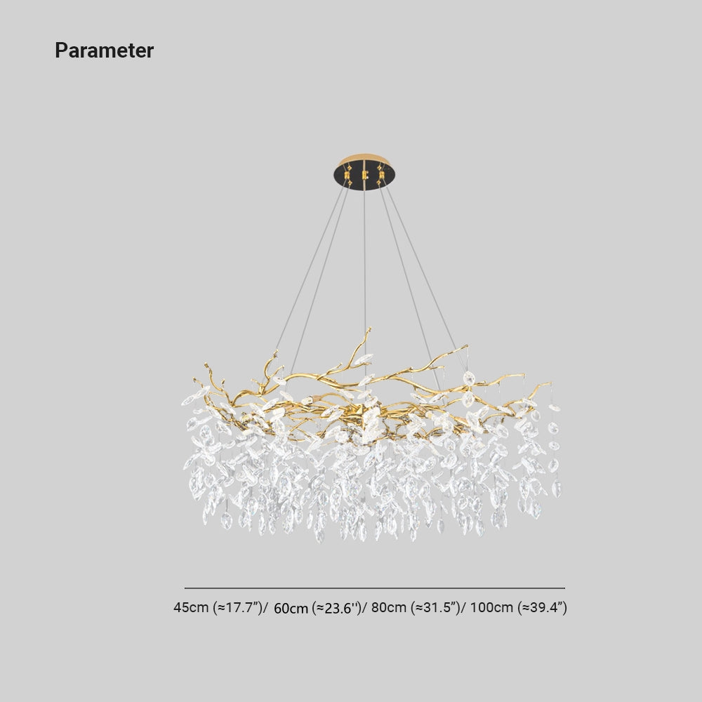 Kristy Contemporary Gold Glass Crystal Chandelier