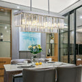 Kristy Modern Art Deco LED Pendant Light, Crystal/Metal