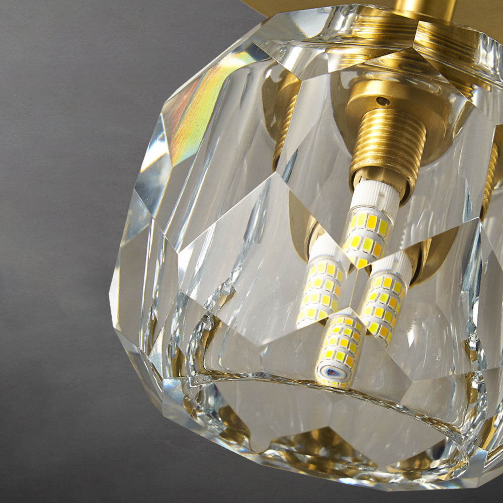 Kristy Luxury Diamond Metal/ Flush Mount Ceiling Light, Gold