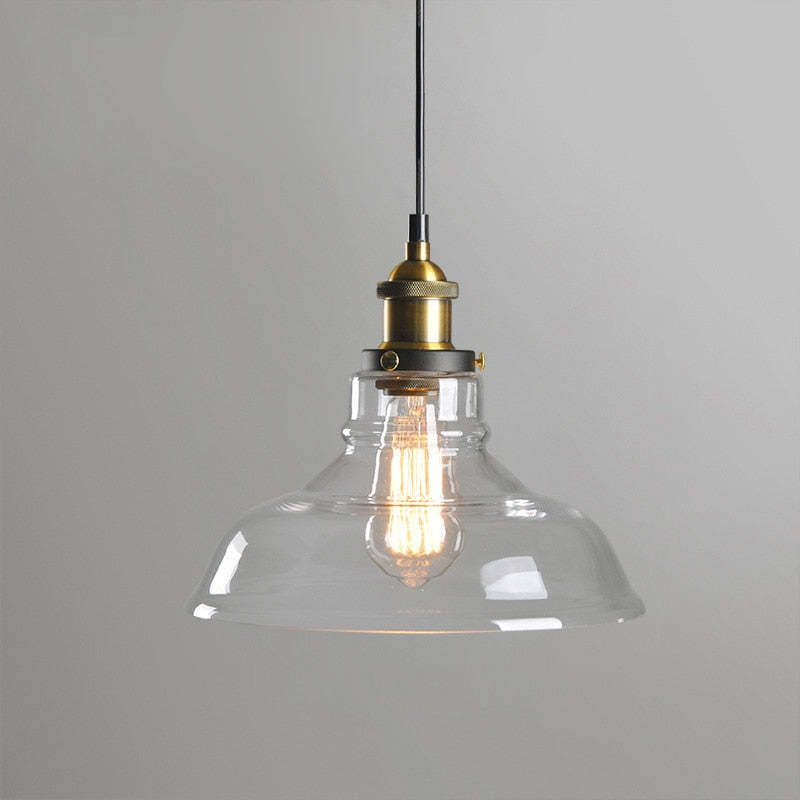 June Industrial Glass Pendant Light Clear/Amber/Smoke Grey