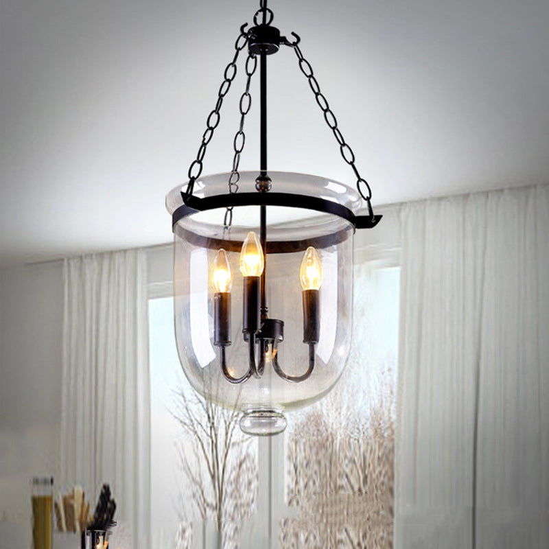 Silva Pendant Light Glass Black Industrial  LED  Living Room