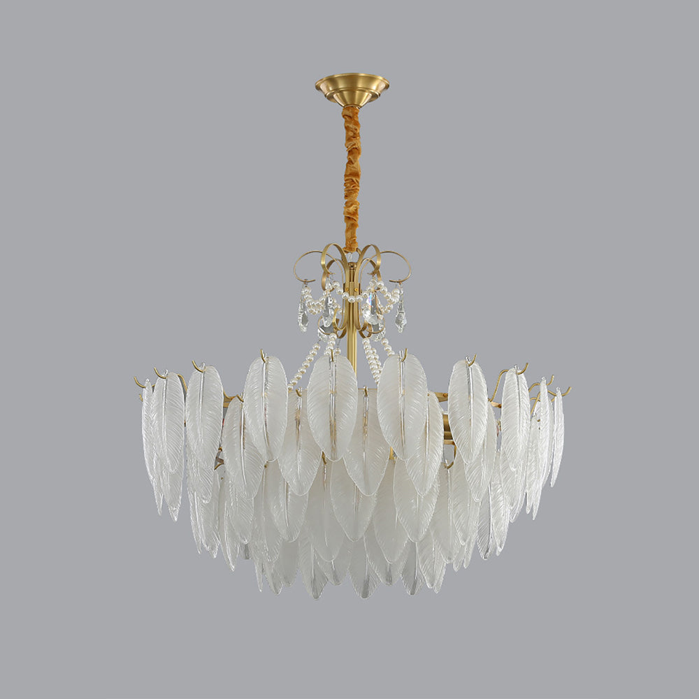Kristy Elegant Pearl/Glass/Metal Chandelier, White
