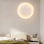 Aria Decorative Moon Metal/Gypsum Wall Lamp, White