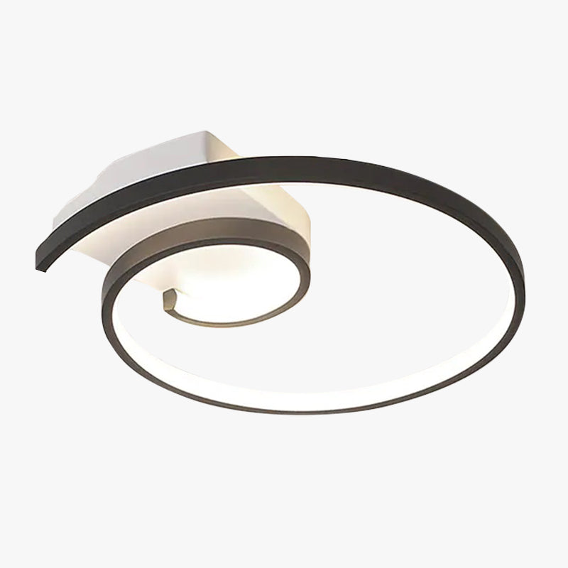 Arisha Modern Spiral Shaped Metal Ceiling Light, Black/White
