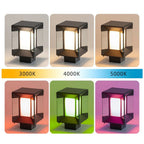 Ray Modern Rectangular Metal Glass Outdoor Lamp, Black/Black-Gold