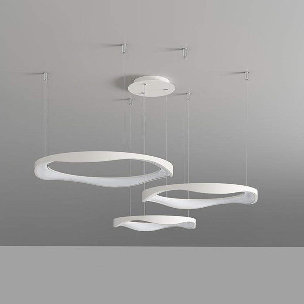 Arisha Pendant Light Rond Modern,  Black/White, Dining Room