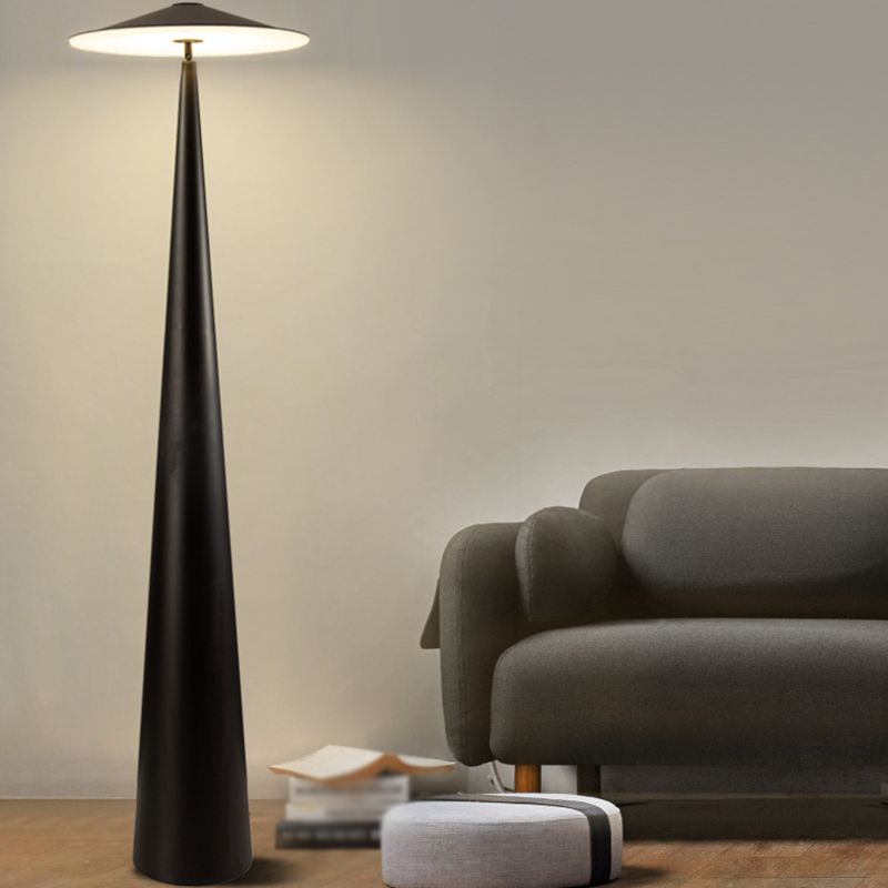 Salgado Modern Saucer Shaped Metal Floor Lamp,Black