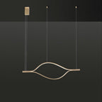 Arisha LED Linear Minimalist Wave Golden Leaf Shaped Pendant Light