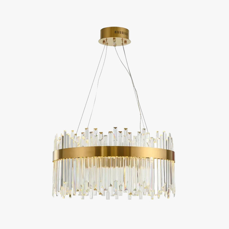 Kristy Modern Round/Rectangular Chain Chandelier, Gold