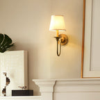 Tiffany Vintage Rustic Lantern Fabric LED Wall Lamp, Gold