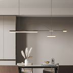 Aria Modern Long LED Pendant Light Black Metal Dining Room
