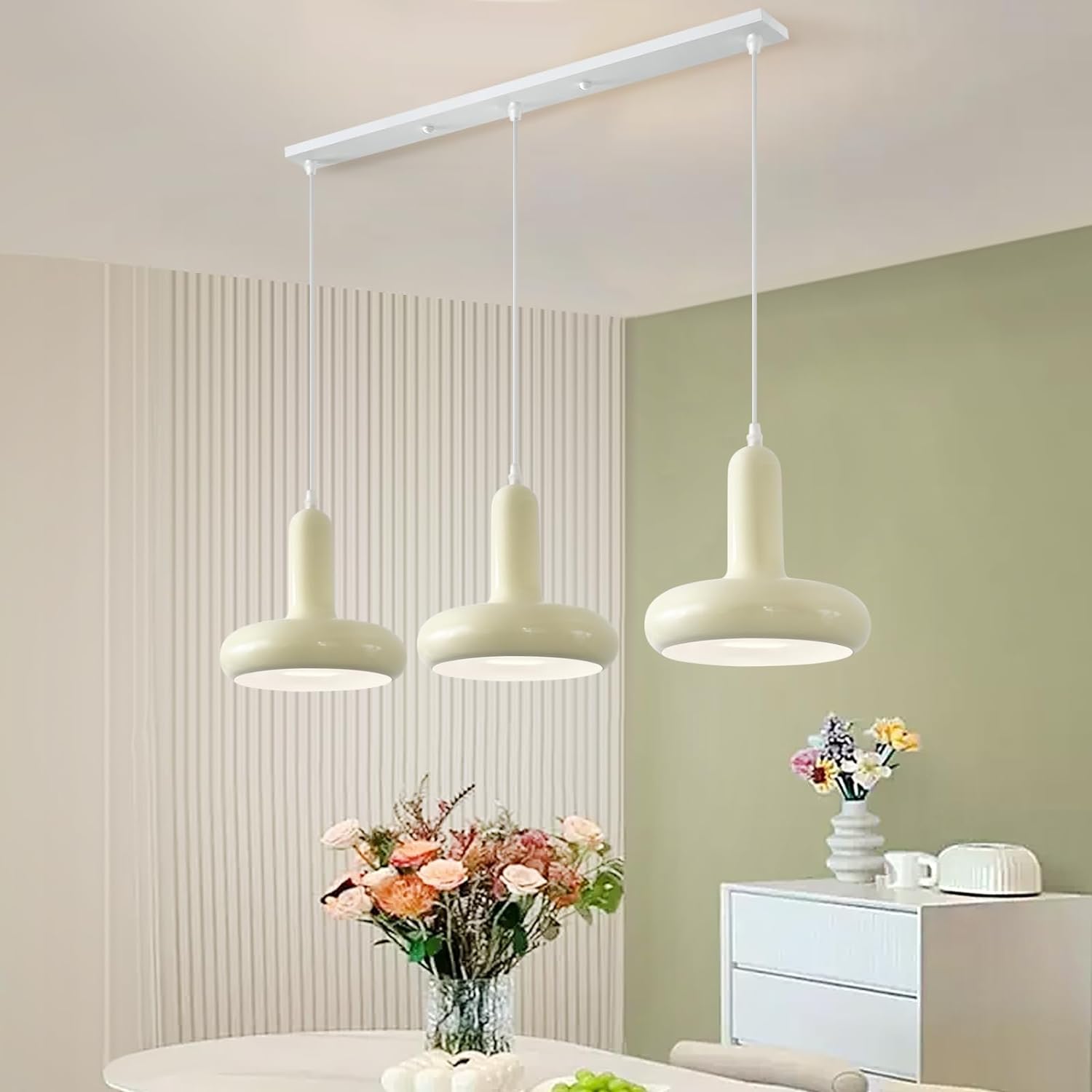 Arisha Modern Minimalist Cream Style Pendant Light White Bedroom