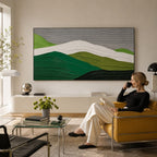 Plaster Art Layered Green White Landscape Textured