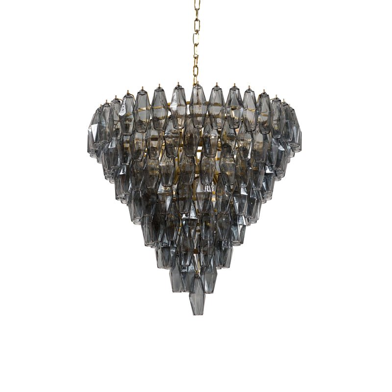 Aurora Chandelier Pink Faceted Glass Layered Vintage