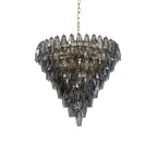 Aurora Chandelier Pink Faceted Glass Layered Vintage