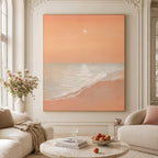 Wabi-Sabi Wall Soft Pink Beach Sunset Abstract Painting