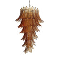 Aurora Chandelier Amber Glass Leaf Layered Statement Artistic