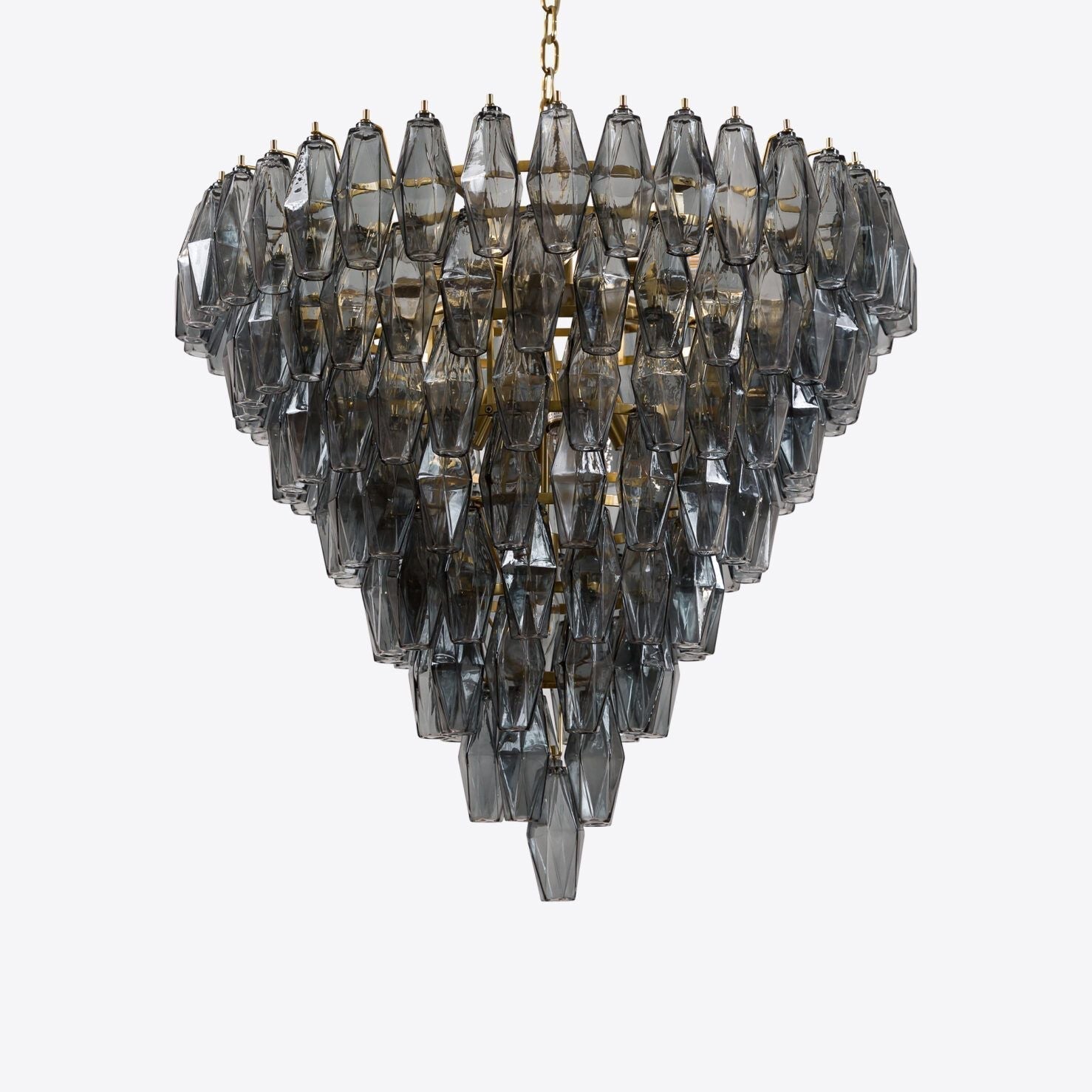 Aurora Chandelier Pink Faceted Glass Layered Vintage