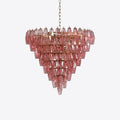 Aurora Chandelier Pink Faceted Glass Layered Vintage