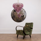 Aurora Chandelier Pink Faceted Glass Layered Vintage