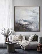 Neutral Abstract Landscape Oil Painting
