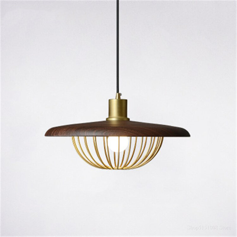 Arisha Modern Nordic Dome Pendant Light, Gold/Brown/Grey/Brown/Wood