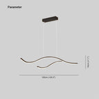 Arisha Curved Linear Pendant Light, Black/Gold