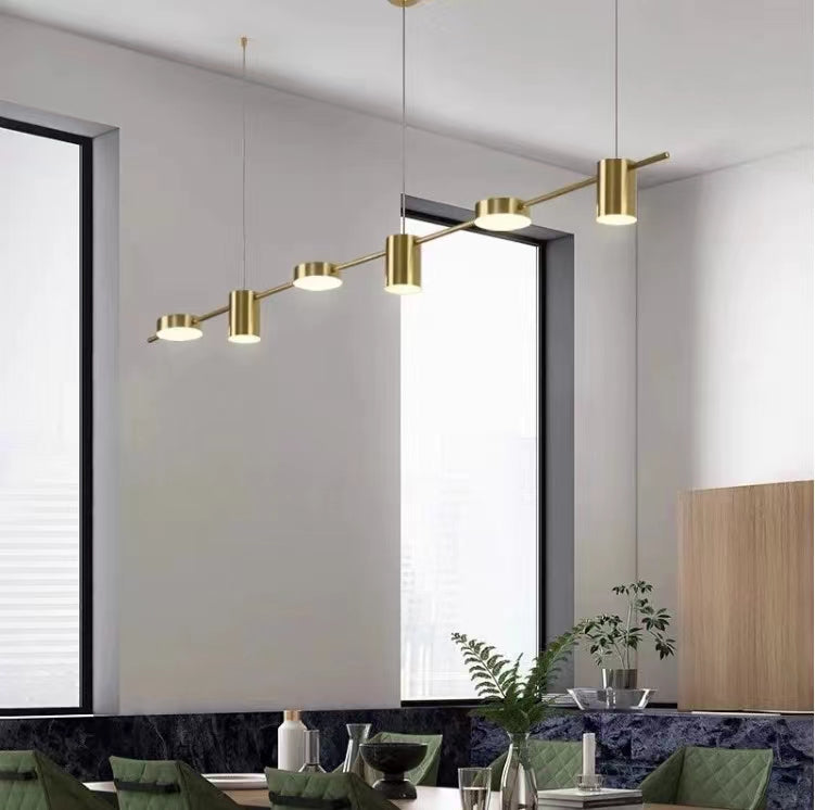 Arisha Minimalist Multi Metal Pendant Light, Black/Gold