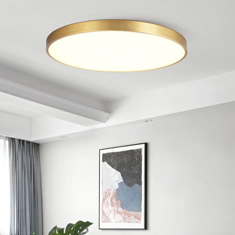 Arisha Nordic LED Gold Round Ceiling Light, Metal &