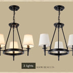 Silva vintage Ring Metal/Fabric Chandelier, Black/Copper