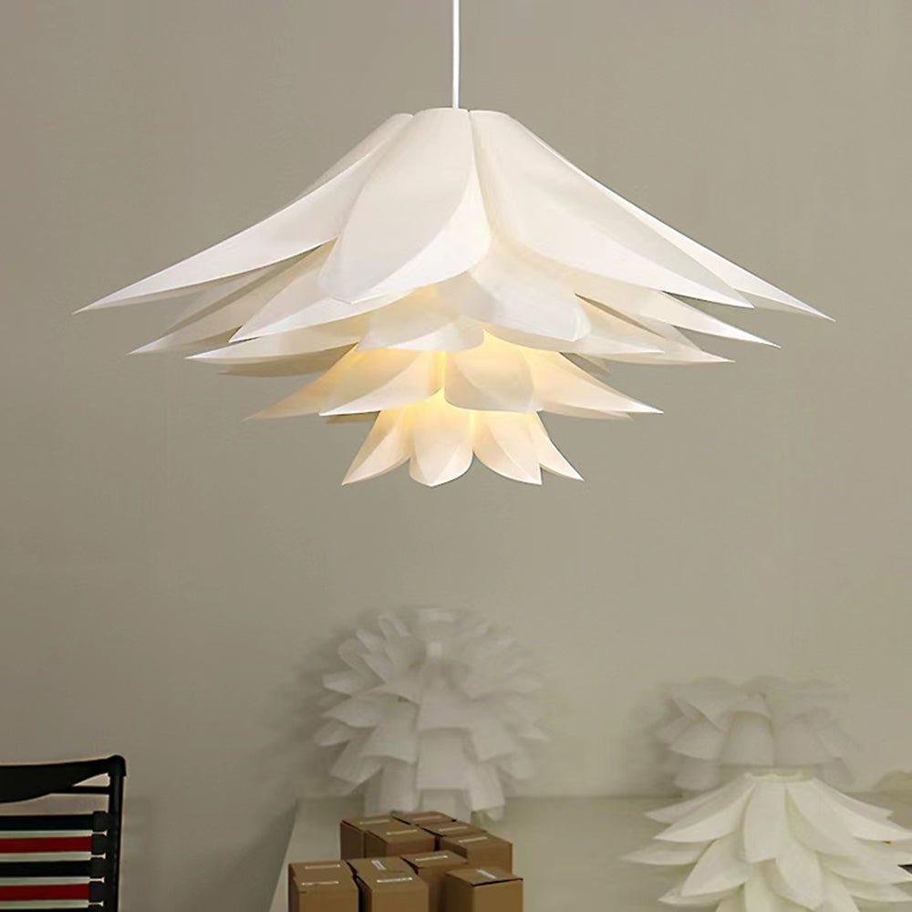 Arisha Nordic Minimalist Lotus Pendant Light, Metal/PVC, White
