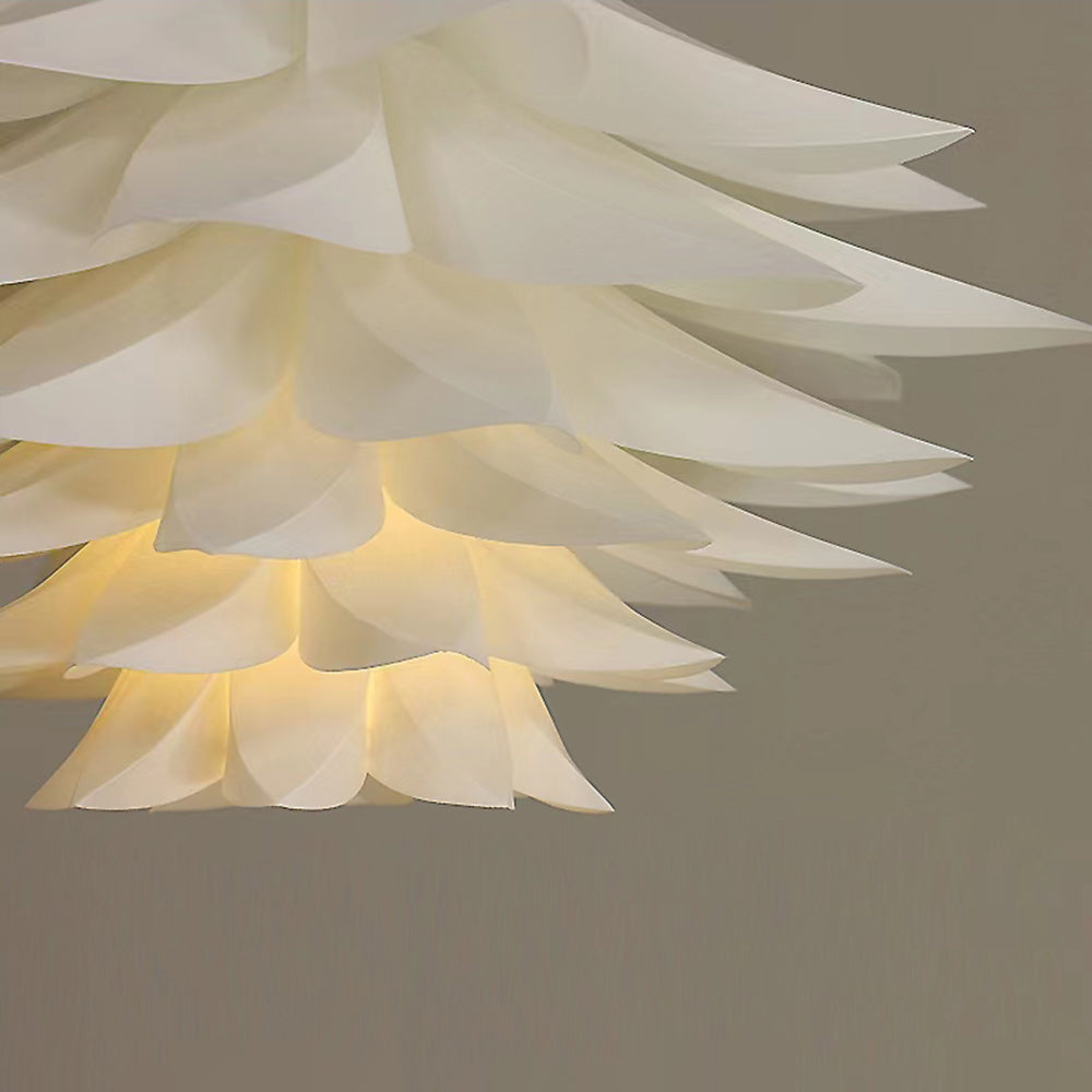 Arisha Nordic Minimalist Lotus Pendant Light, Metal/PVC, White