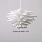 Arisha Nordic Minimalist Lotus Pendant Light, Metal/PVC, White