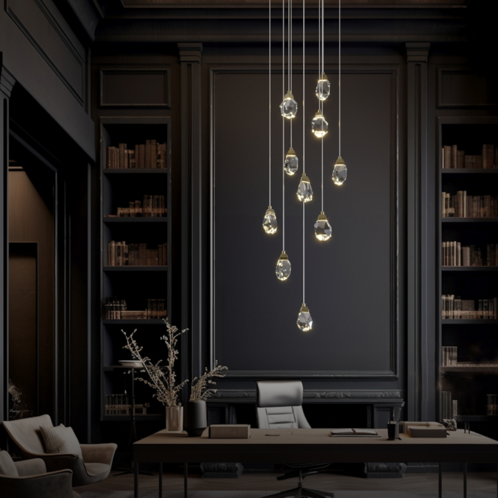 Kristy Design Ball Glass/Metal Pendant Light Gold