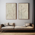 Wabi-Sabi Bamboo Diptych Bas-Relief Painting Set