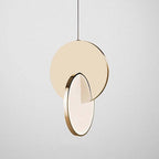 Arisha Pendant Light, Disc, Gold/Silver
