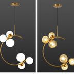 Valentina Modern Glass Globe Pendant Light, Metal & Glass, 3 Style